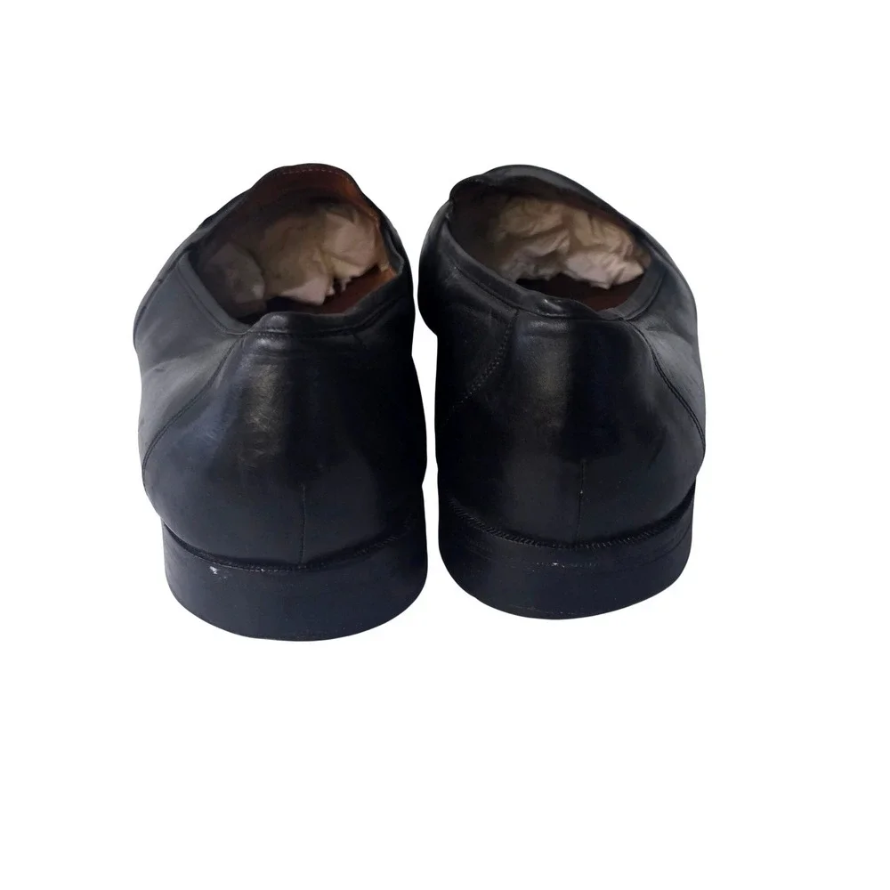 Harold Powell Mens Black Leather Penny Loafers Made in Italy HV 1500 Size 11.5 M